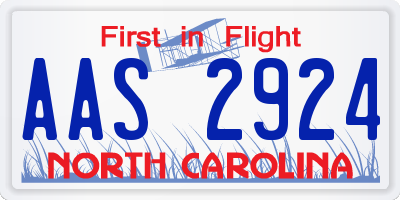 NC license plate AAS2924