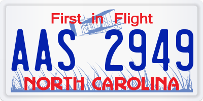 NC license plate AAS2949