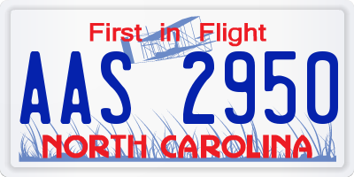 NC license plate AAS2950