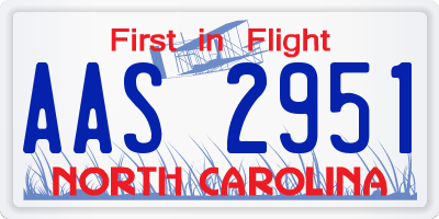 NC license plate AAS2951