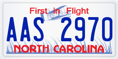 NC license plate AAS2970