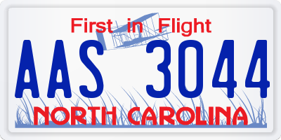 NC license plate AAS3044