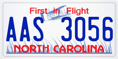 NC license plate AAS3056