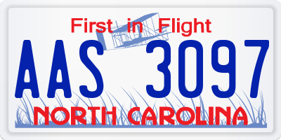 NC license plate AAS3097