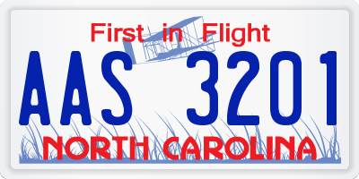 NC license plate AAS3201