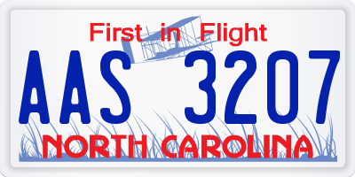 NC license plate AAS3207