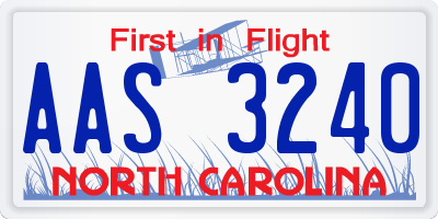 NC license plate AAS3240