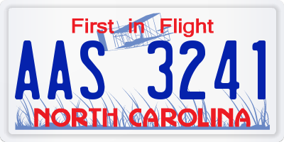 NC license plate AAS3241