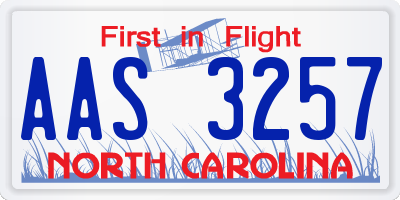 NC license plate AAS3257