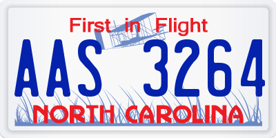 NC license plate AAS3264
