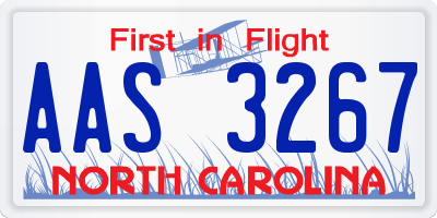 NC license plate AAS3267