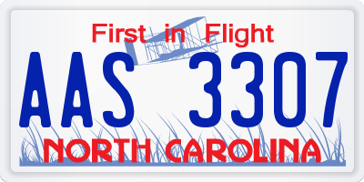 NC license plate AAS3307