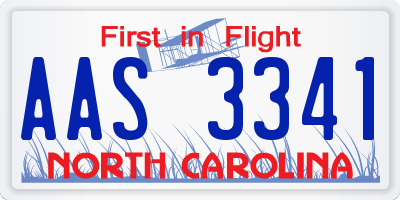 NC license plate AAS3341