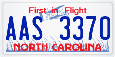 NC license plate AAS3370