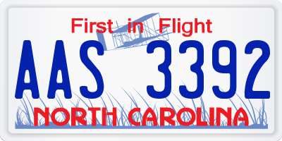 NC license plate AAS3392