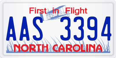 NC license plate AAS3394