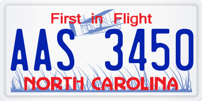 NC license plate AAS3450