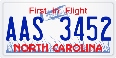 NC license plate AAS3452