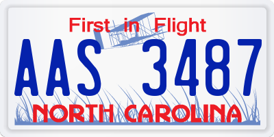 NC license plate AAS3487