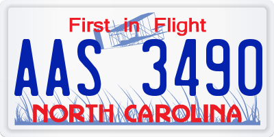 NC license plate AAS3490