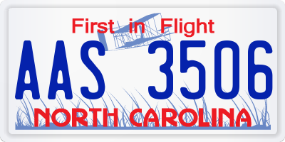 NC license plate AAS3506
