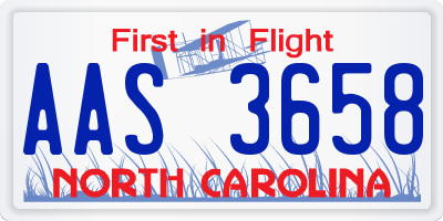 NC license plate AAS3658