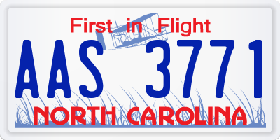 NC license plate AAS3771
