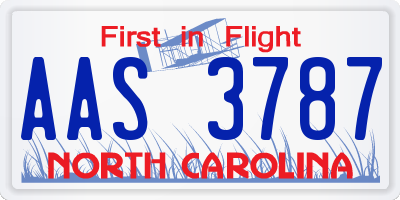 NC license plate AAS3787