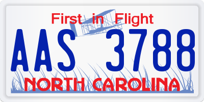 NC license plate AAS3788