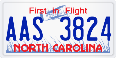 NC license plate AAS3824