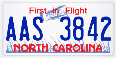 NC license plate AAS3842