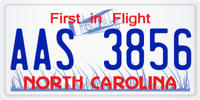 NC license plate AAS3856