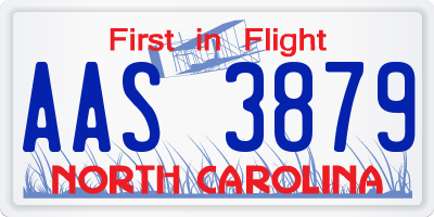 NC license plate AAS3879