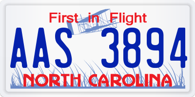 NC license plate AAS3894