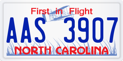 NC license plate AAS3907