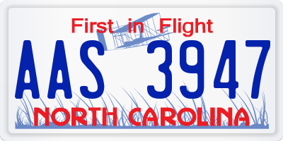 NC license plate AAS3947