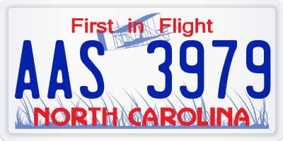 NC license plate AAS3979