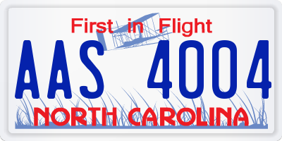 NC license plate AAS4004