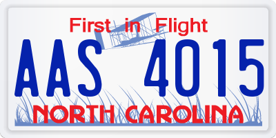 NC license plate AAS4015