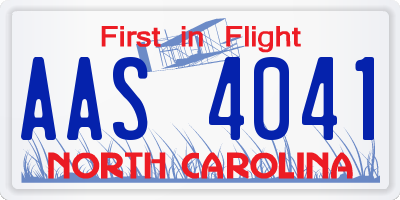 NC license plate AAS4041