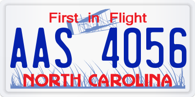 NC license plate AAS4056