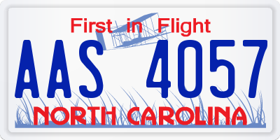 NC license plate AAS4057