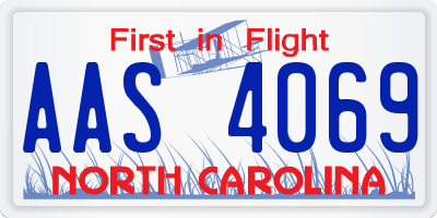 NC license plate AAS4069