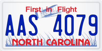 NC license plate AAS4079