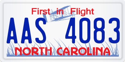 NC license plate AAS4083