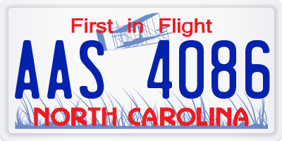 NC license plate AAS4086