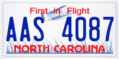 NC license plate AAS4087