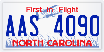 NC license plate AAS4090