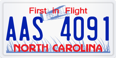 NC license plate AAS4091