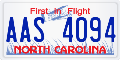 NC license plate AAS4094